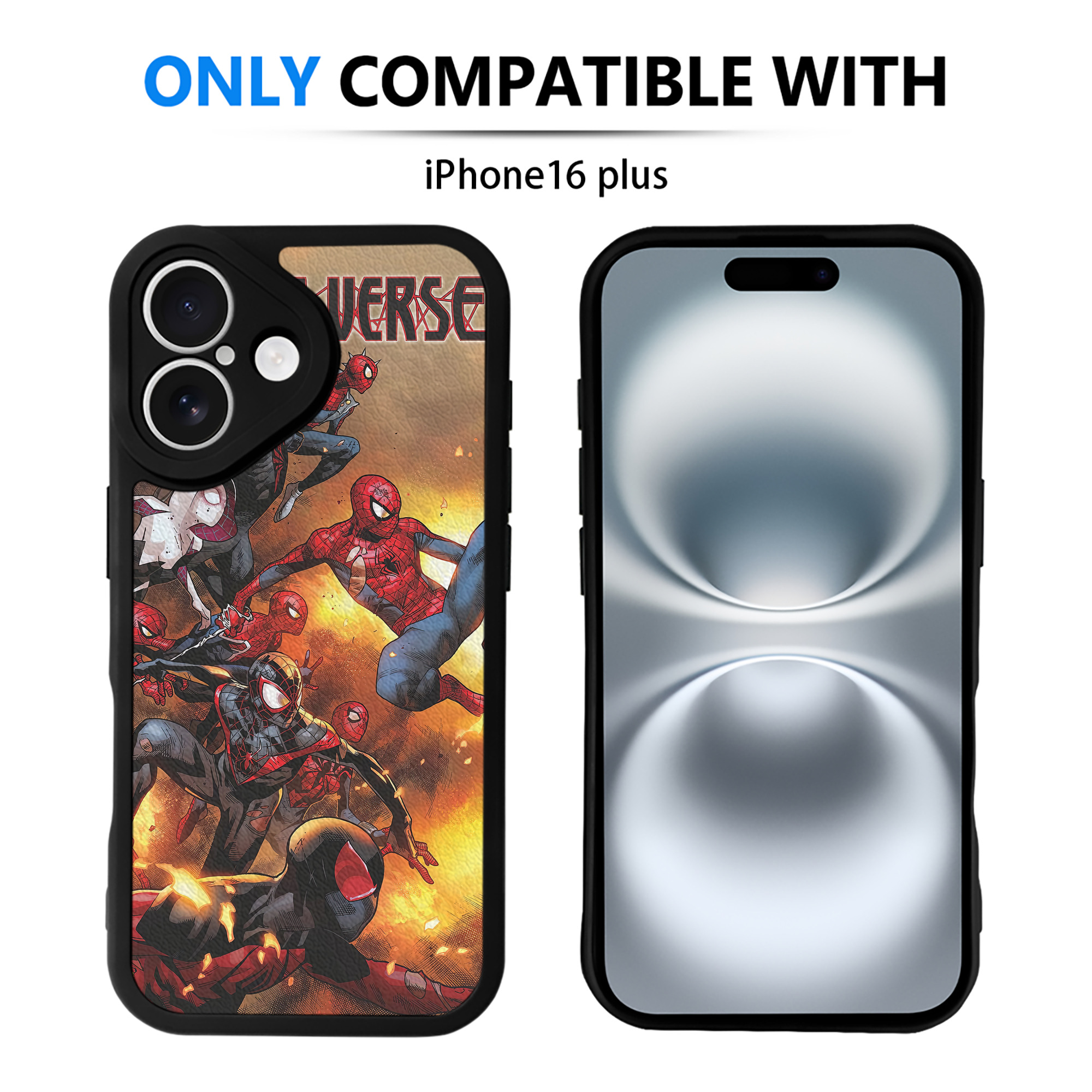 Spider Man スパイダーマン 【iPhone 16シリーズ対応】シリコンスマホケース（レザー調） 材質：シリコン